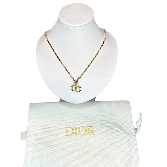 Like New Vintage Christian Dior Roped C.D Logo Rhinestone Necklace - Picture 2 of 10